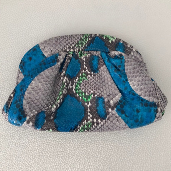 Lauren Merkin Snake Embossed Leather Clutch - Picture 2 of 6